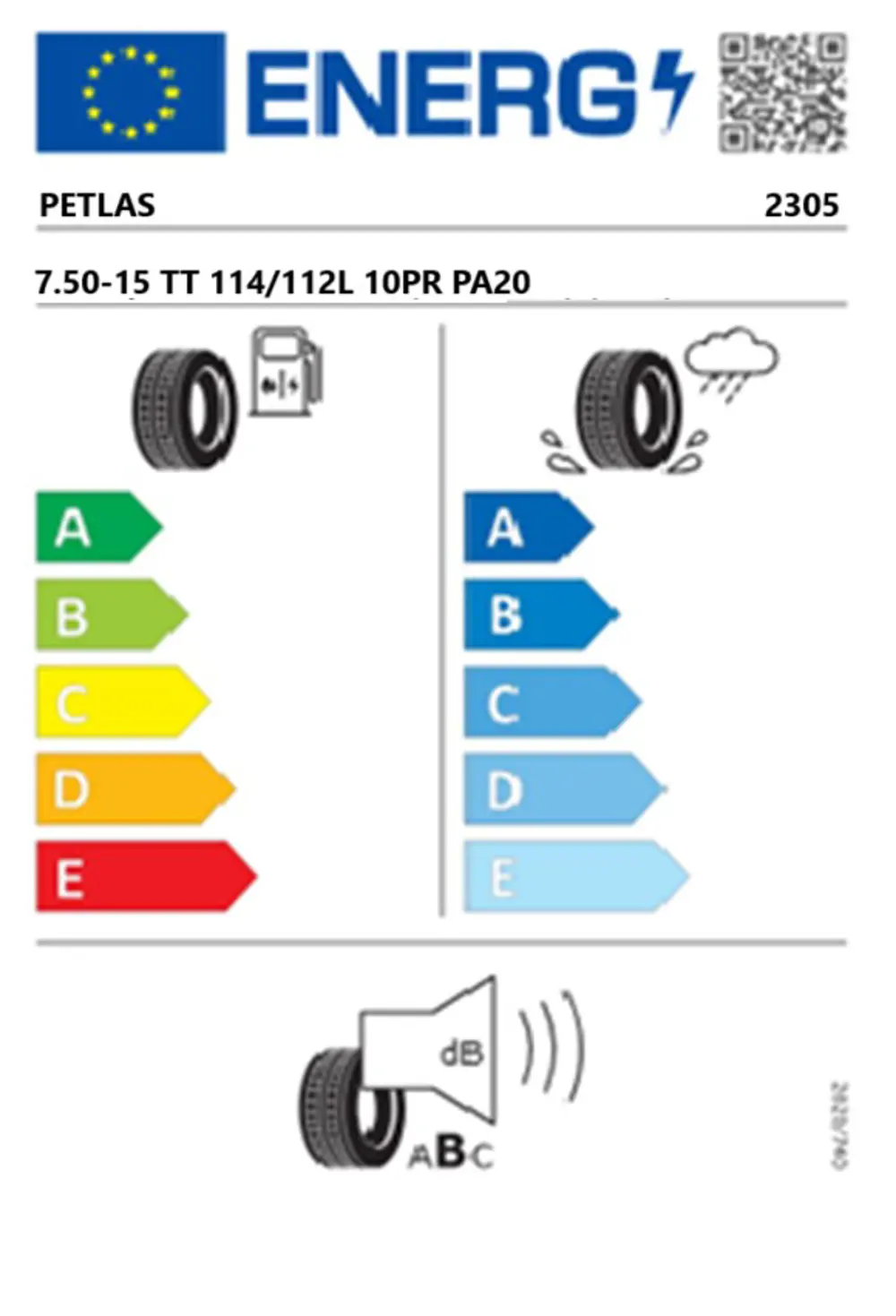 Petlas 7.50-15 TT 114/112L 10PR PA20 Kamyonet Çeker Lastiği (Üret