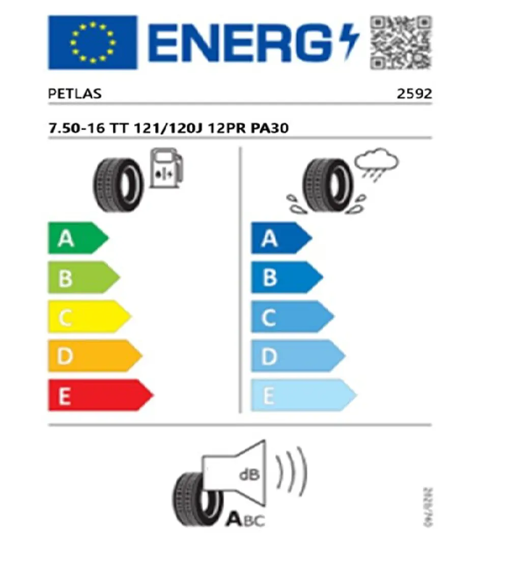 Petlas 7.50-16 TT 121/120J 12PR PA30 Kamyonet Çeker Lastiği (Üret