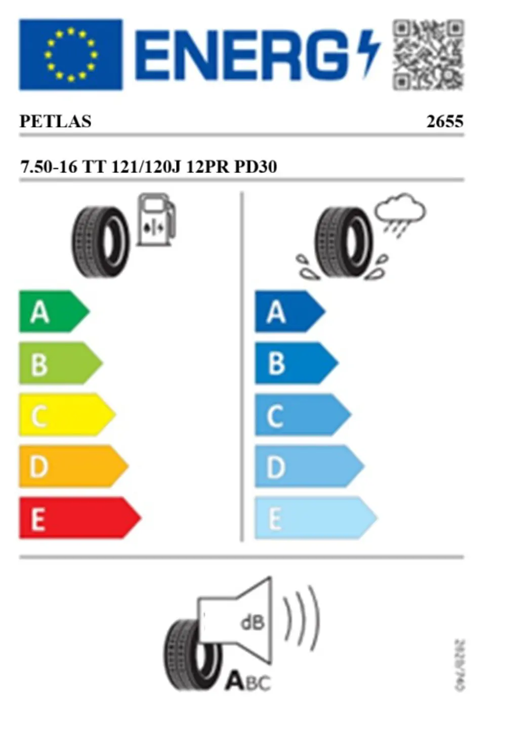 Petlas 7.50-16 TT 121/120J 12PR PD30 Kamyonet Düz Lastik (Üretim 