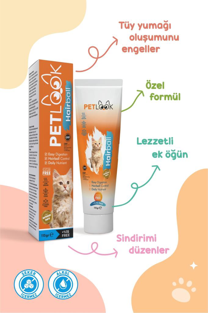 Petlook Kediler İçin Malt Macun Hairball İçerikli 115 gr