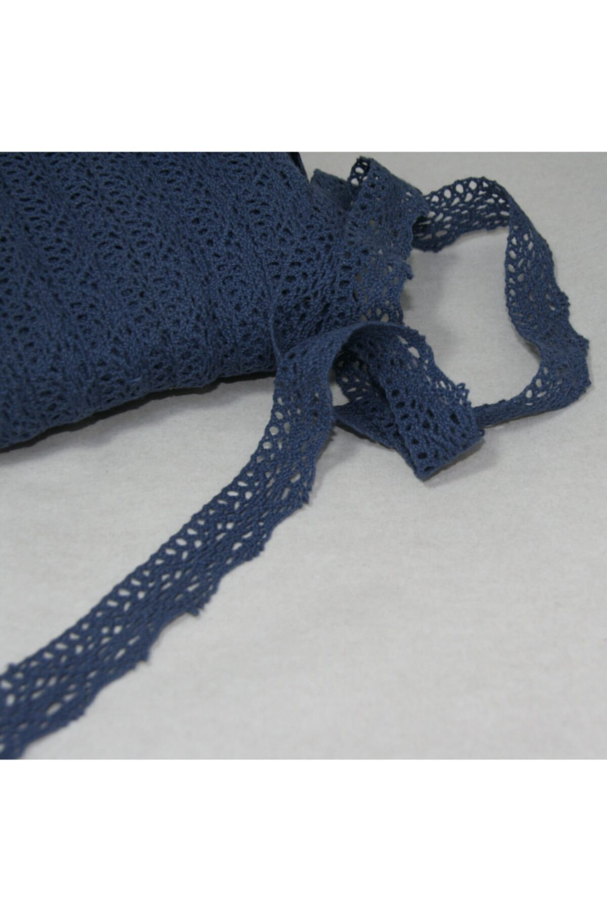 Tuhafiyecimiz Petrol Mavi Renkli Pamuklu Dantel