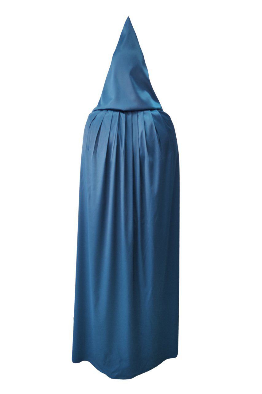 Kostüm Sarayı Petrol Mavisi Kapüşonlu Pelerin