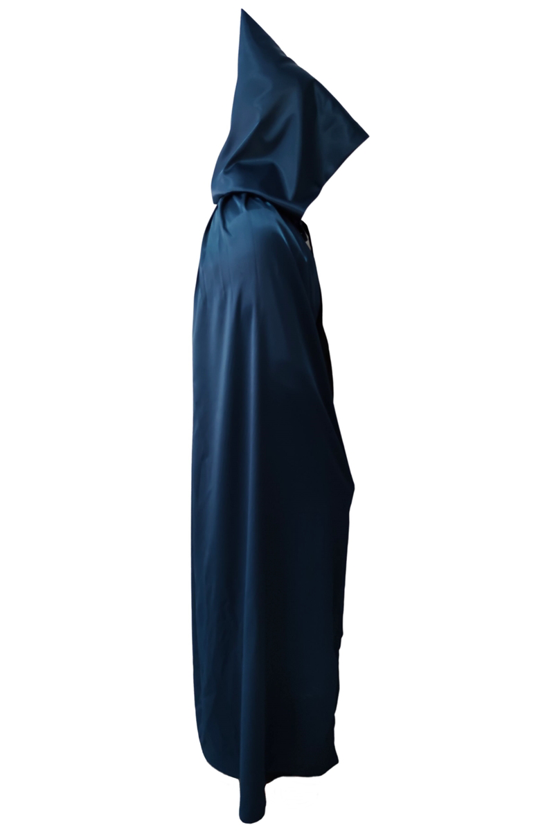 Kostüm Sarayı Petrol Mavisi Kapüşonlu Pelerin