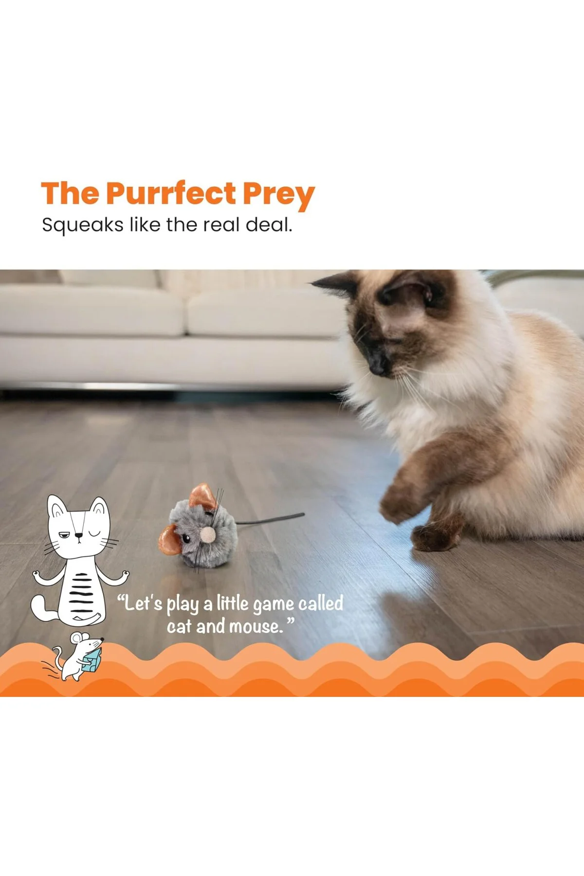 Petstages Squeak Squeak Mouse Peluş Kedi Nanesi Kedi Oyuncağı
