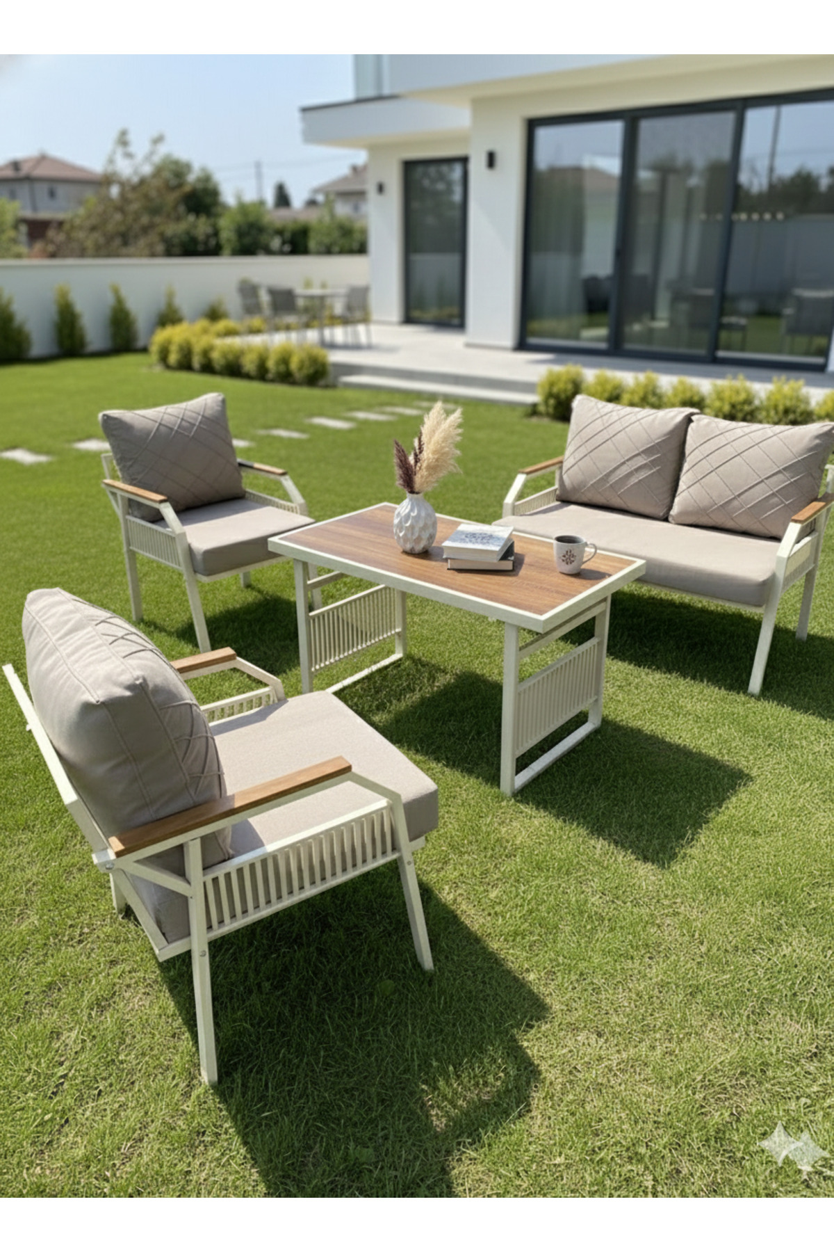 Petunia 211 Masalı Cappuccino Bahçe & Balkon Mobilya Takımı Çay S