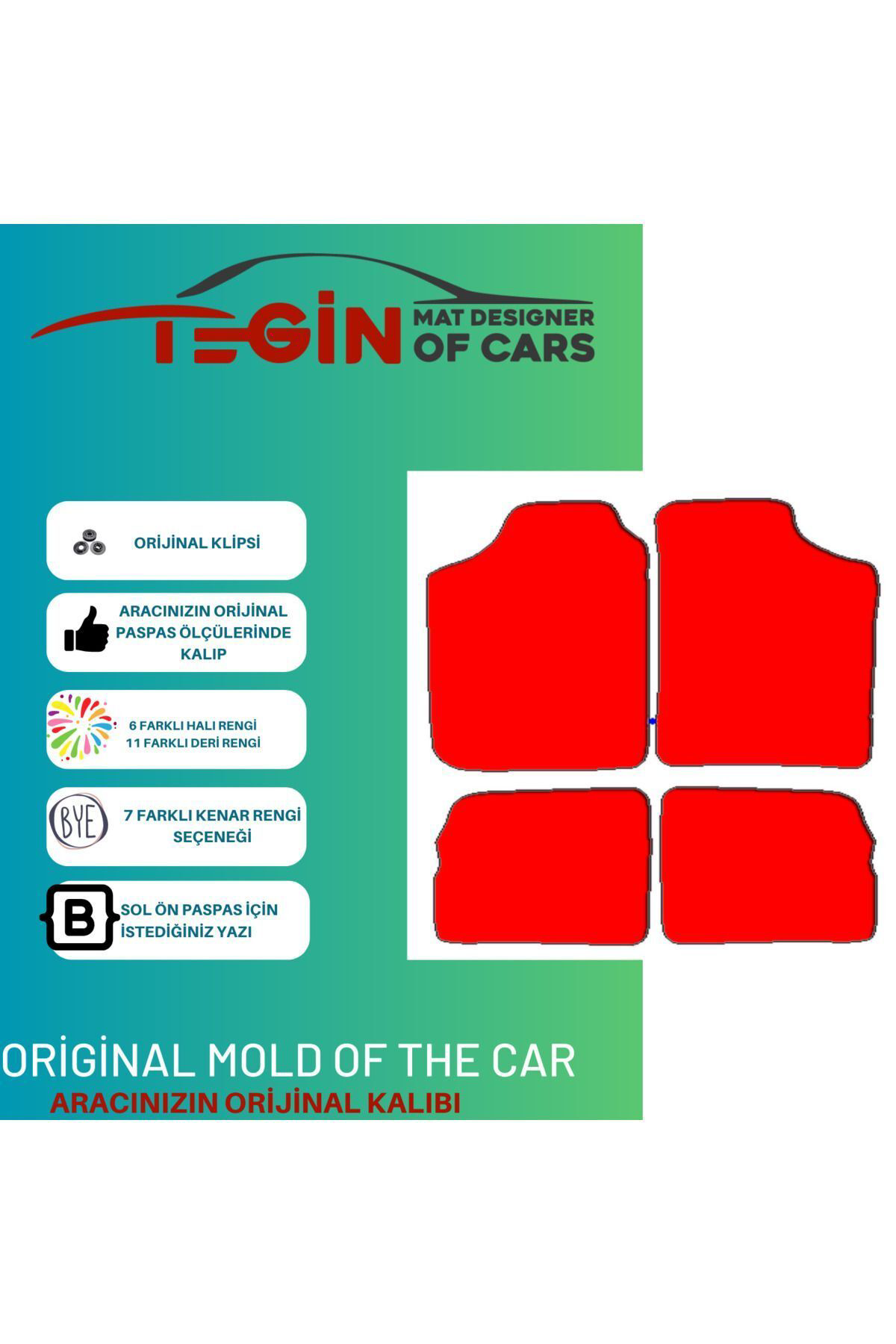 Peugeot 106 1991-2003 Prime Siyah Mavi Deri Mavi Kenar Paspas Pas