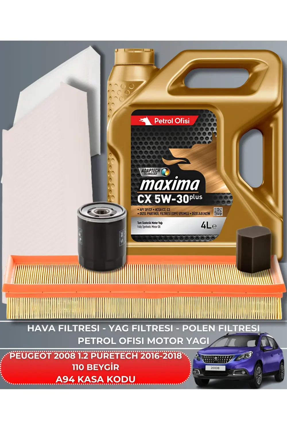 Peugeot 2008 1.2 Puretech 2016-2017-2018 110 Beygir Filtre - Yag