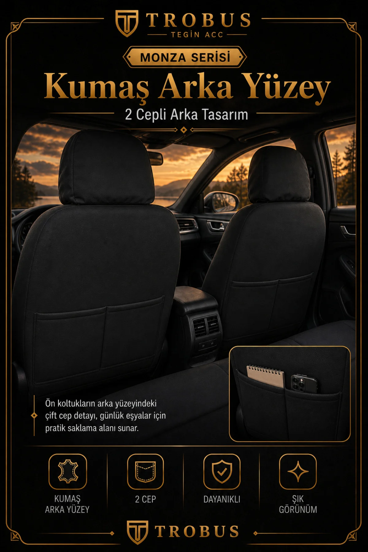 Peugeot 205 1983-1998 Uyumlu Monza Serisi Sport Tay Tüyü Kadife Kırmızı Siyah Koltuk Kılıfı
