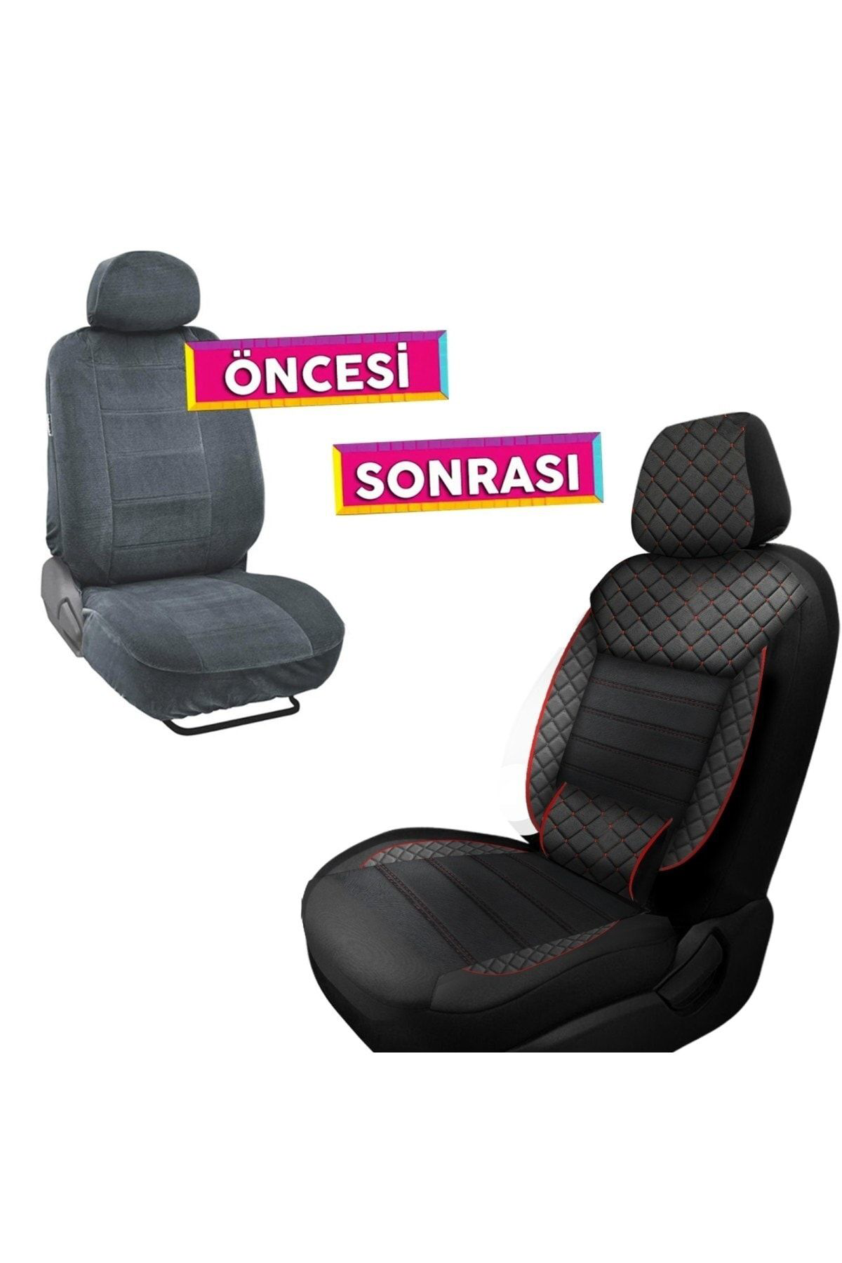 Peugeot 205 Uyumlu Koltuk Kılıfı Golem Serisi - Kırmızı