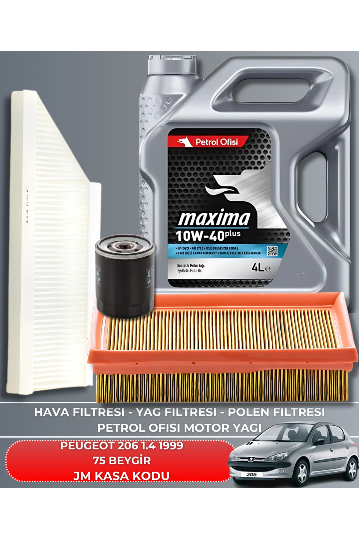 PEUGEOT 206 1.4 1999 75 BEYGİR FİLTRE - YAG BAKIM SETİ