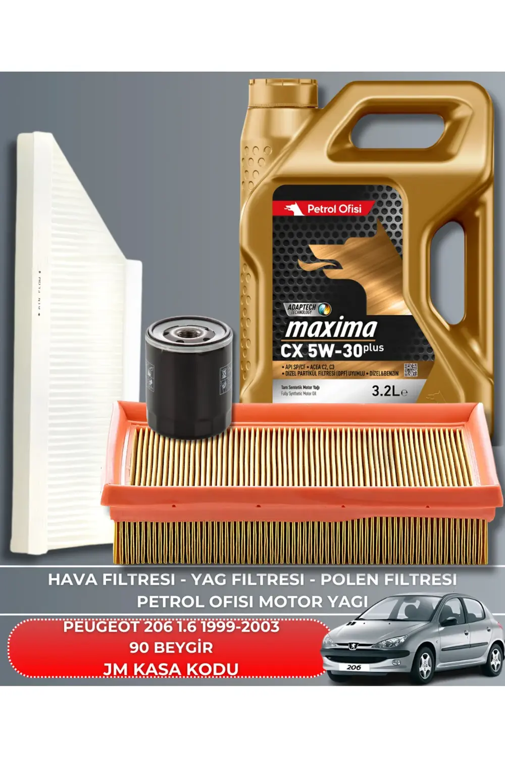 PEUGEOT 206 1.6 1999-2000-2001-2002-2003 90 BEYGİR FİLTRE - YAG B