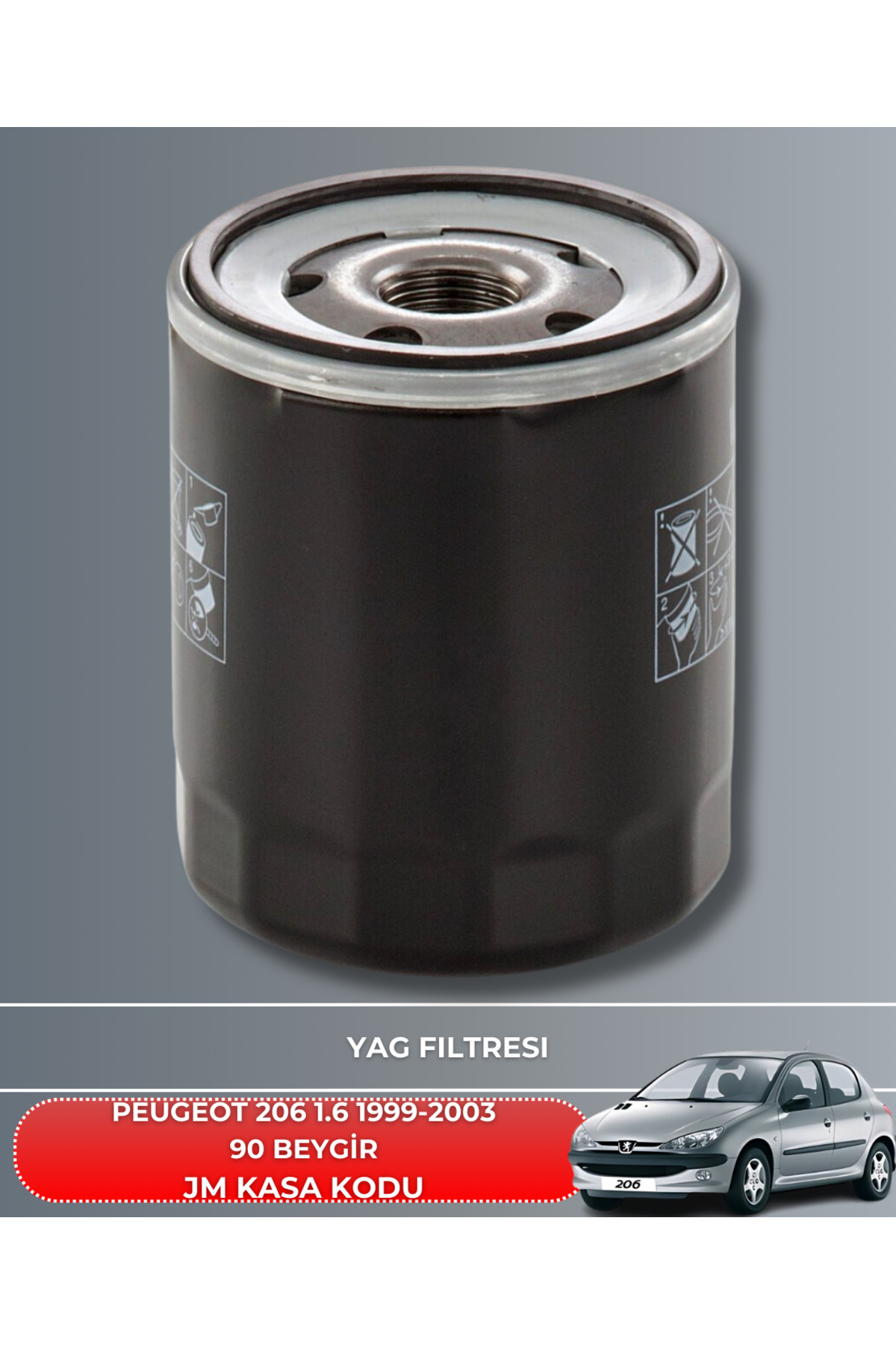 PEUGEOT 206 1.6 1999-2000-2001-2002-2003 90 BEYGİR FİLTRE - YAG B