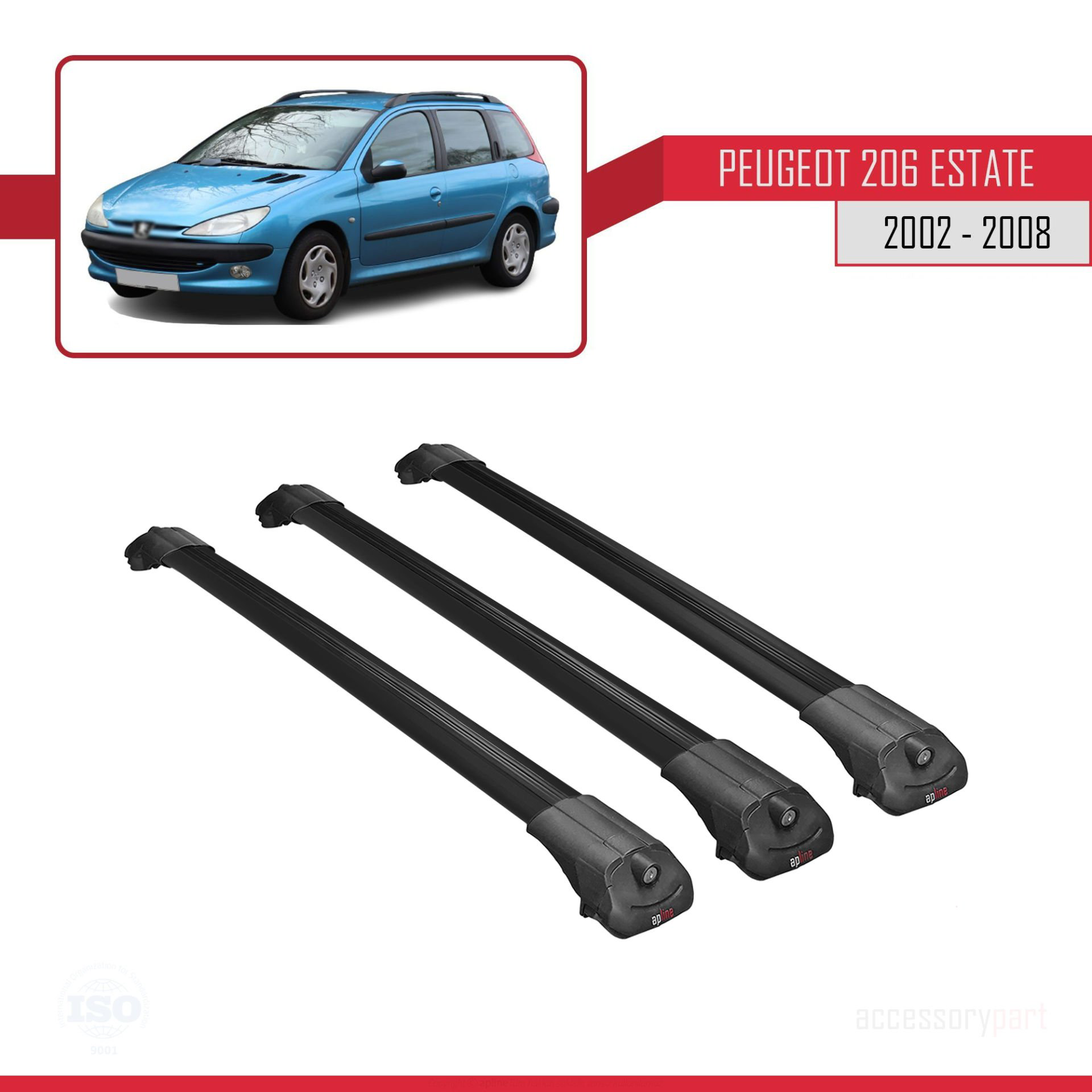 Peugeot 206 Estate 2002-2008 Arası ile uyumlu ACE-1 Ara Atkı Tava