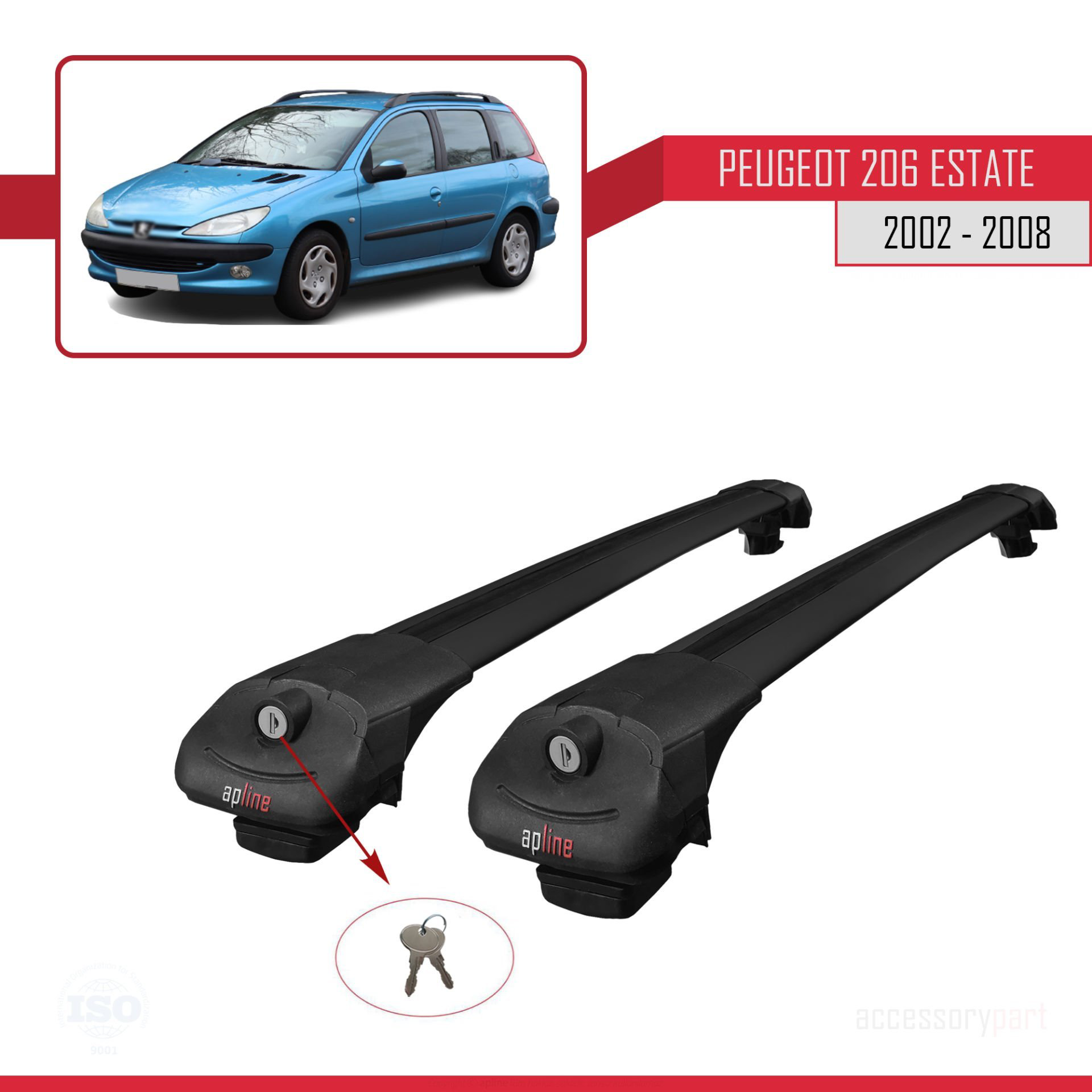 Peugeot 206 Estate 2002-2008 Arası ile uyumlu ACE-1 Ara Atkı Tava