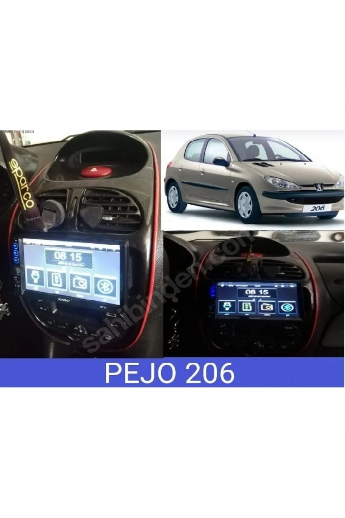 Peugeot 206 Özel Üretim BlueWay Double Teyp 7 inç Arka kasa Ayarlanabilir ince 2 Mirrorlink Kamera H