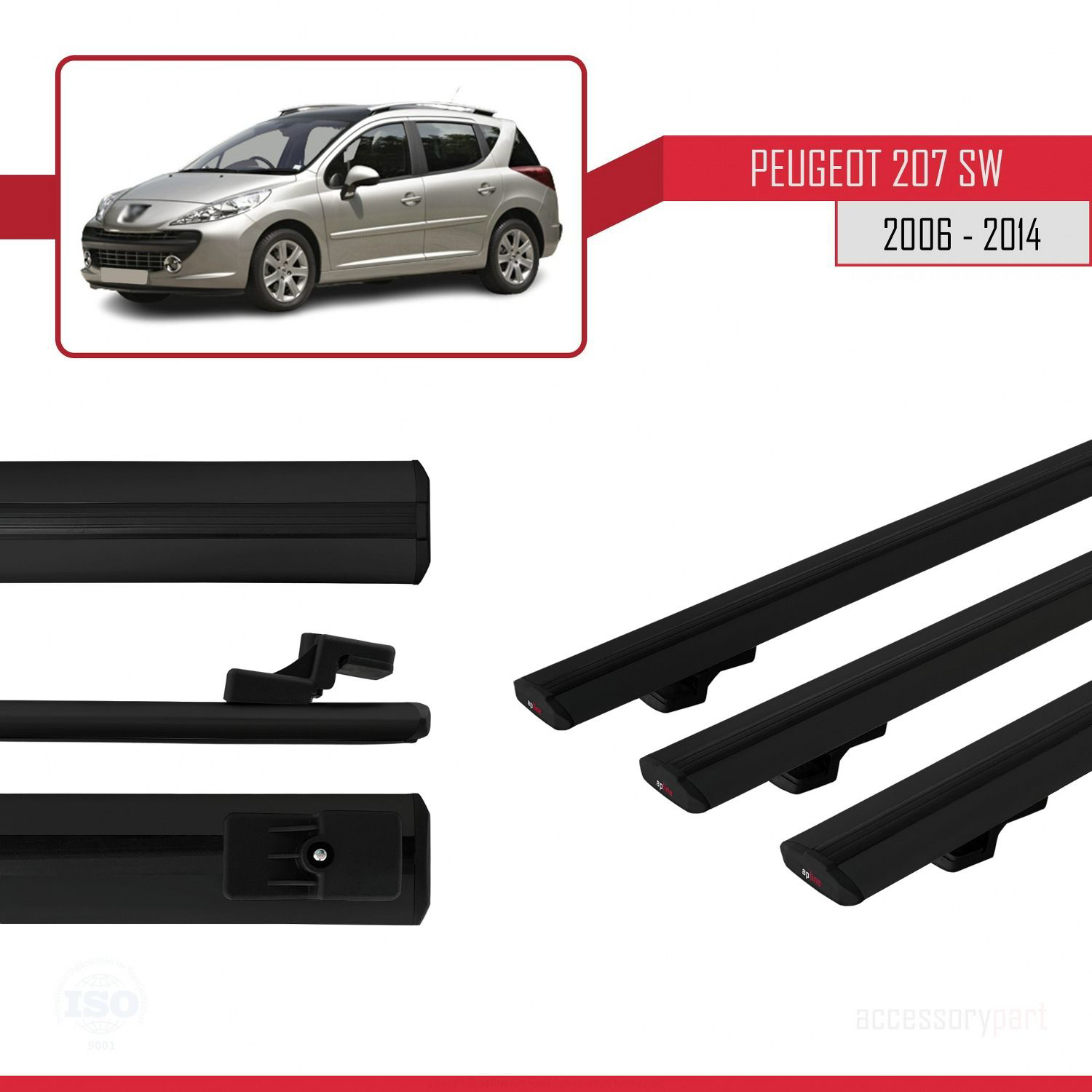 Peugeot 207 SW 2006-2014 Arası ile uyumlu Basic Model Ara Atkı Ta