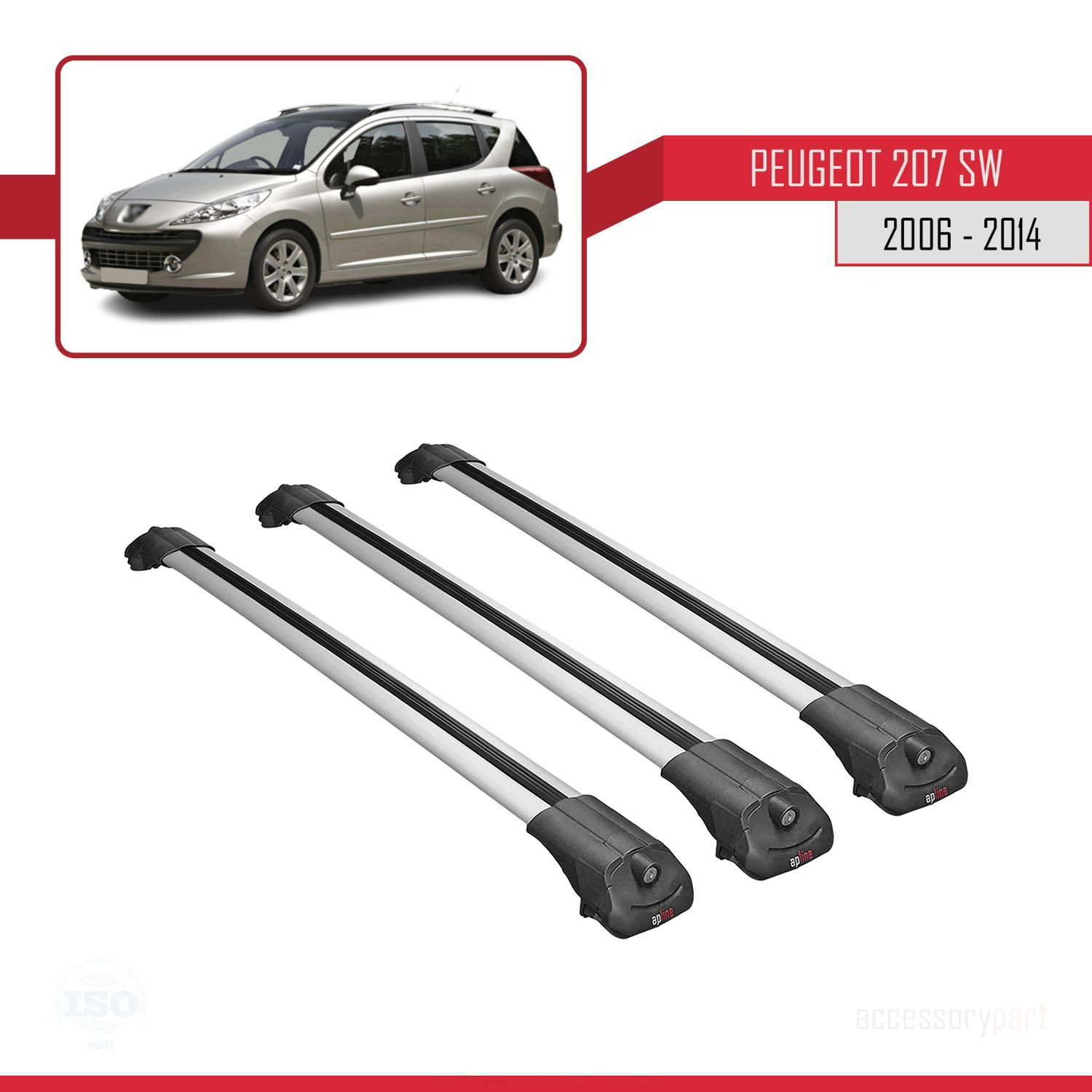 Peugeot 207 SW 2006-2014 Arası ile uyumlu ACE-1 Ara Atkı Tavan Ba Peugeot 207 SW 2006-2014 Arası ile uyumlu ACE-1 Ara Atkı Tavan Ba