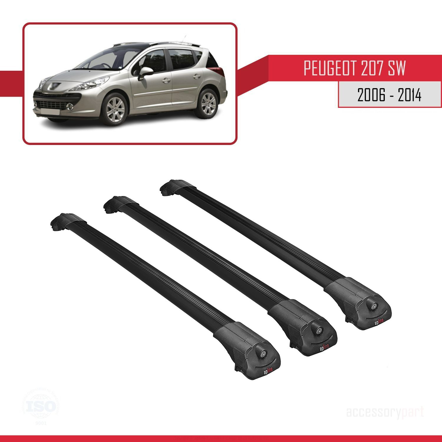 Peugeot 207 SW 2006-2014 Arası ile uyumlu ACE-1 Ara Atkı Tavan Ba