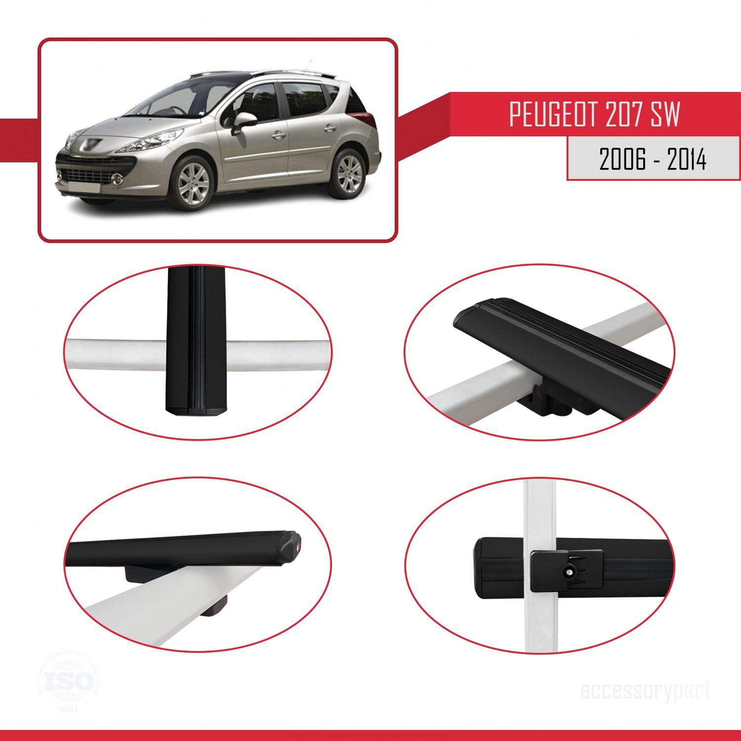 Peugeot 207 SW 2006-2014 Arası ile uyumlu Basic Model Ara Atkı Ta