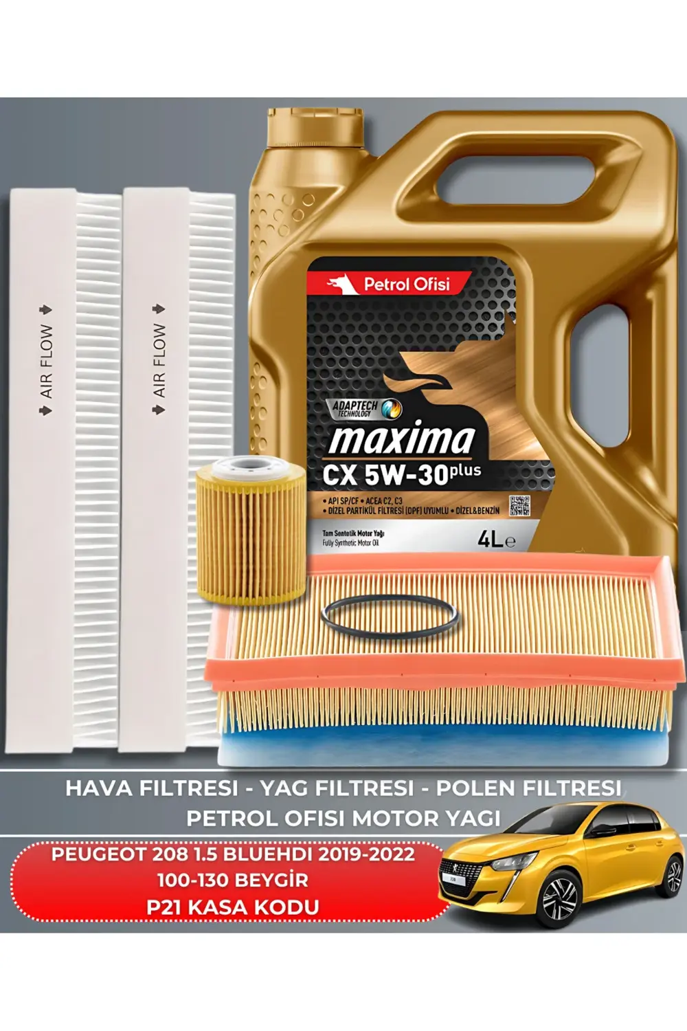 PEUGEOT 208 1.5 BLUEHDI 2019-2020-2021-2022 100-130 BEYGİR FİLTRE