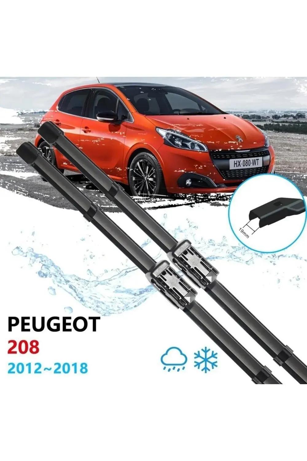 Peugeot 208 Ön Cam Muz Silecek Takımı 2012--2018