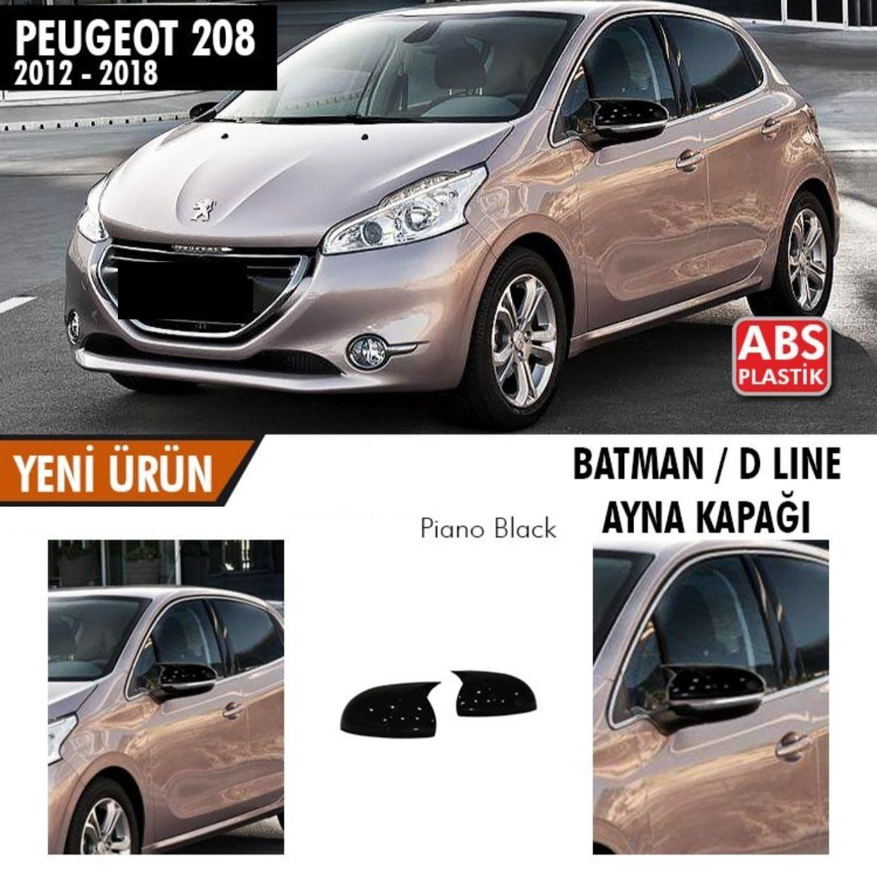 Peugeot 208 Uyumlu (2012-2018) Batman Yarasa Ayna Kapağı (Piano B