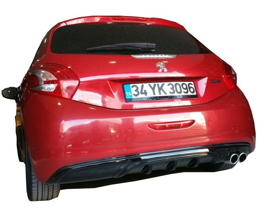 Peugeot 208 Uyumlu (2012-2015) Arka Tampon Eki - Difüzör (Plastik
