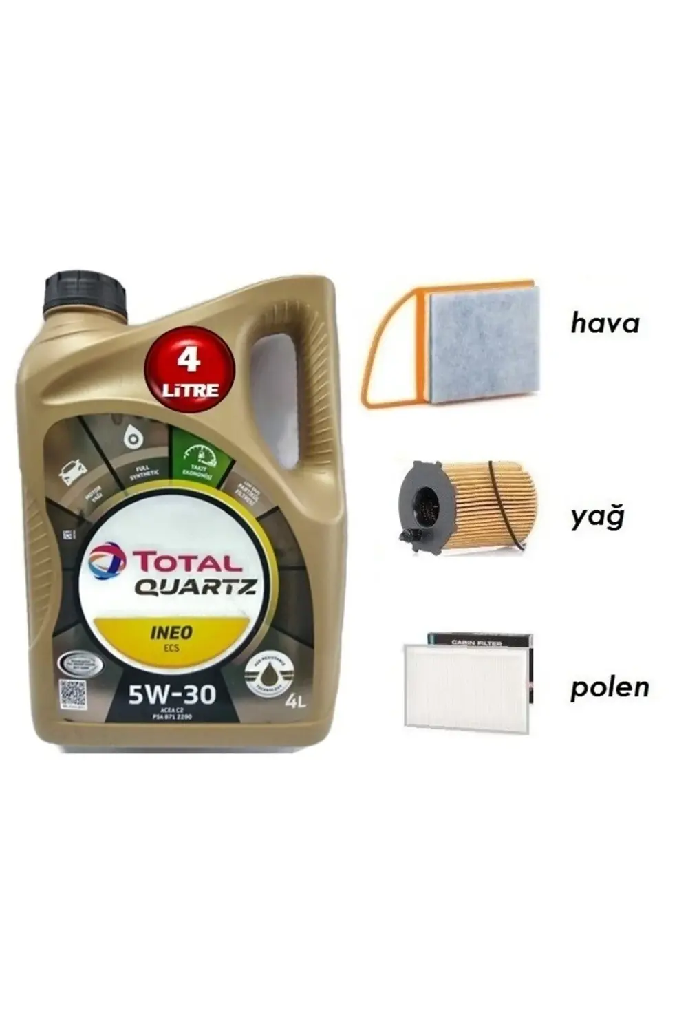 Peugeot 3008 1.6 BlueHDi 115 KW 85 Yağ Bakım Set +5w30 Ecs 4LT