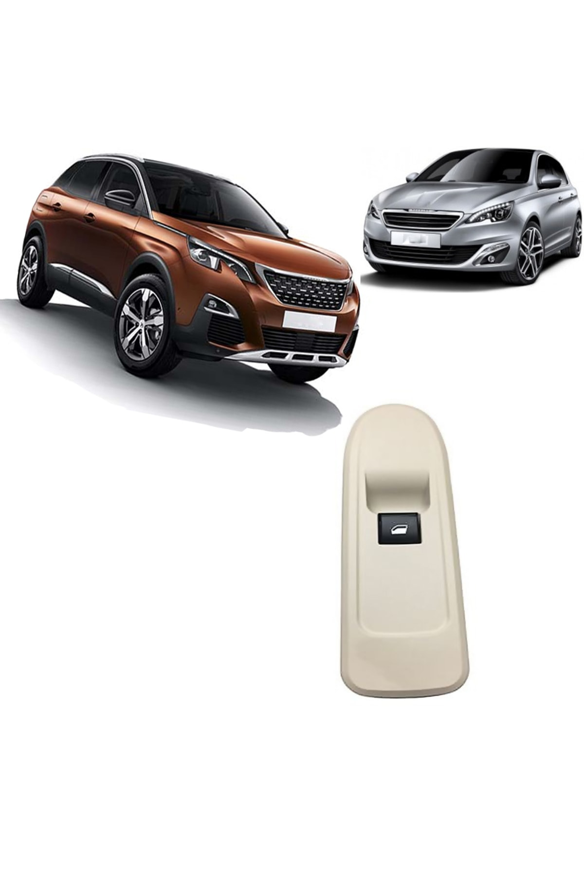 Peugeot 3008 308 5008 Uyumlu Bej Tekli Cam Indirme Kaldırma Düğme