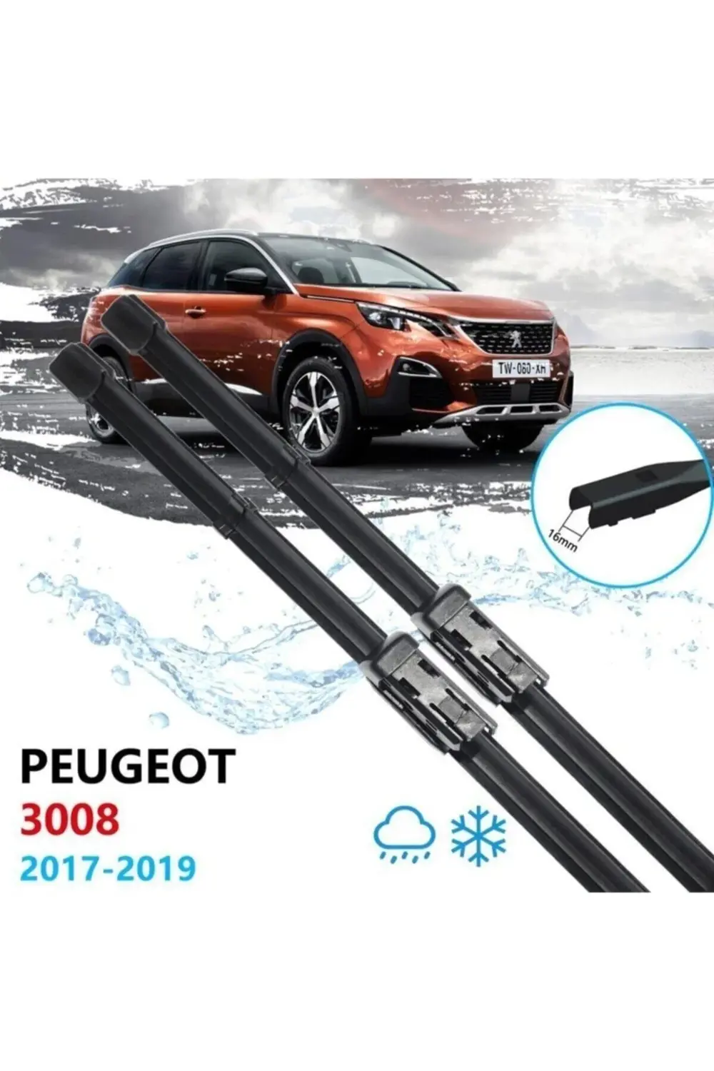 Peugeot 3008 Ön Cam Muz Silecek Takımı 2017--2020