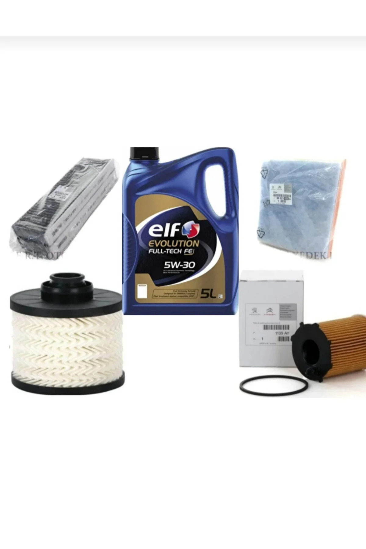 Peugeot 301 1.6 Blue hdi Filtre Seti+Elf 5W30 5LT 2025 5li Set