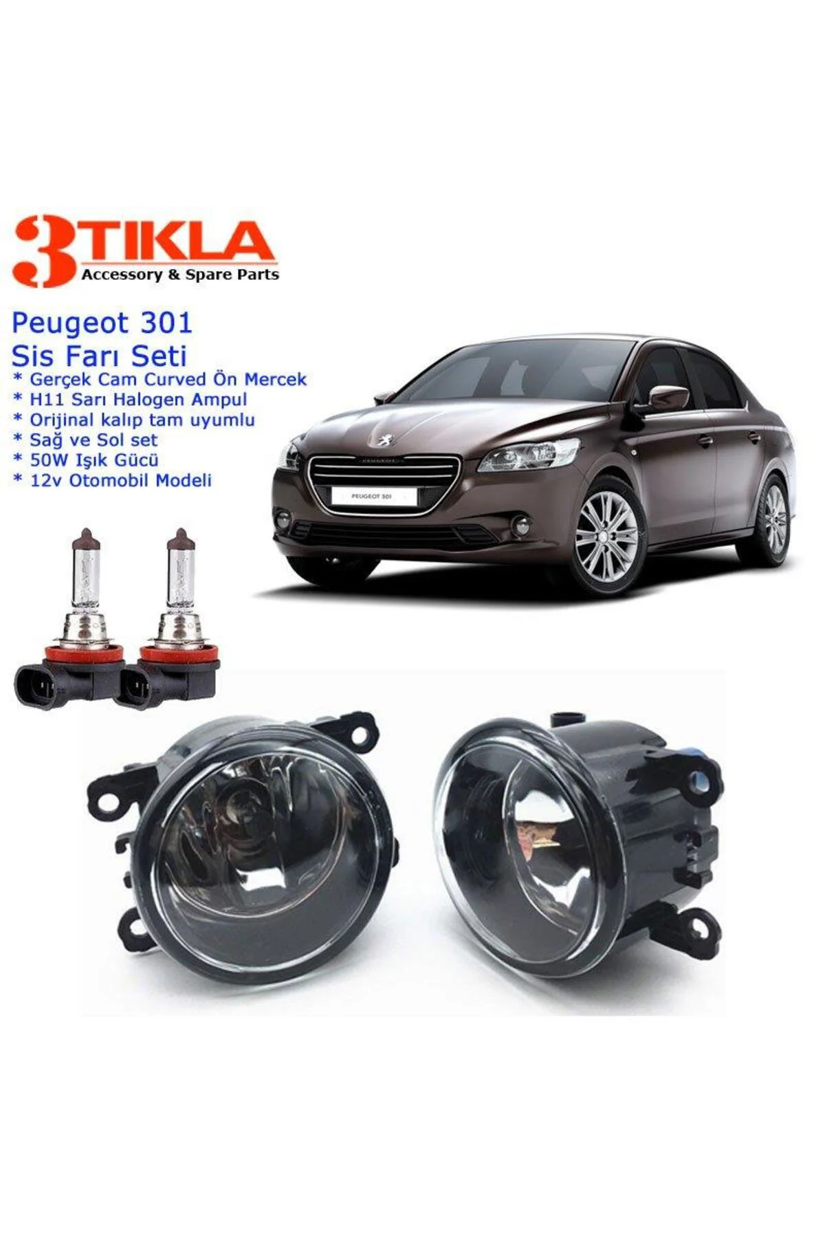 Peugeot 301 Sis Farı Set Oem: 8200074008