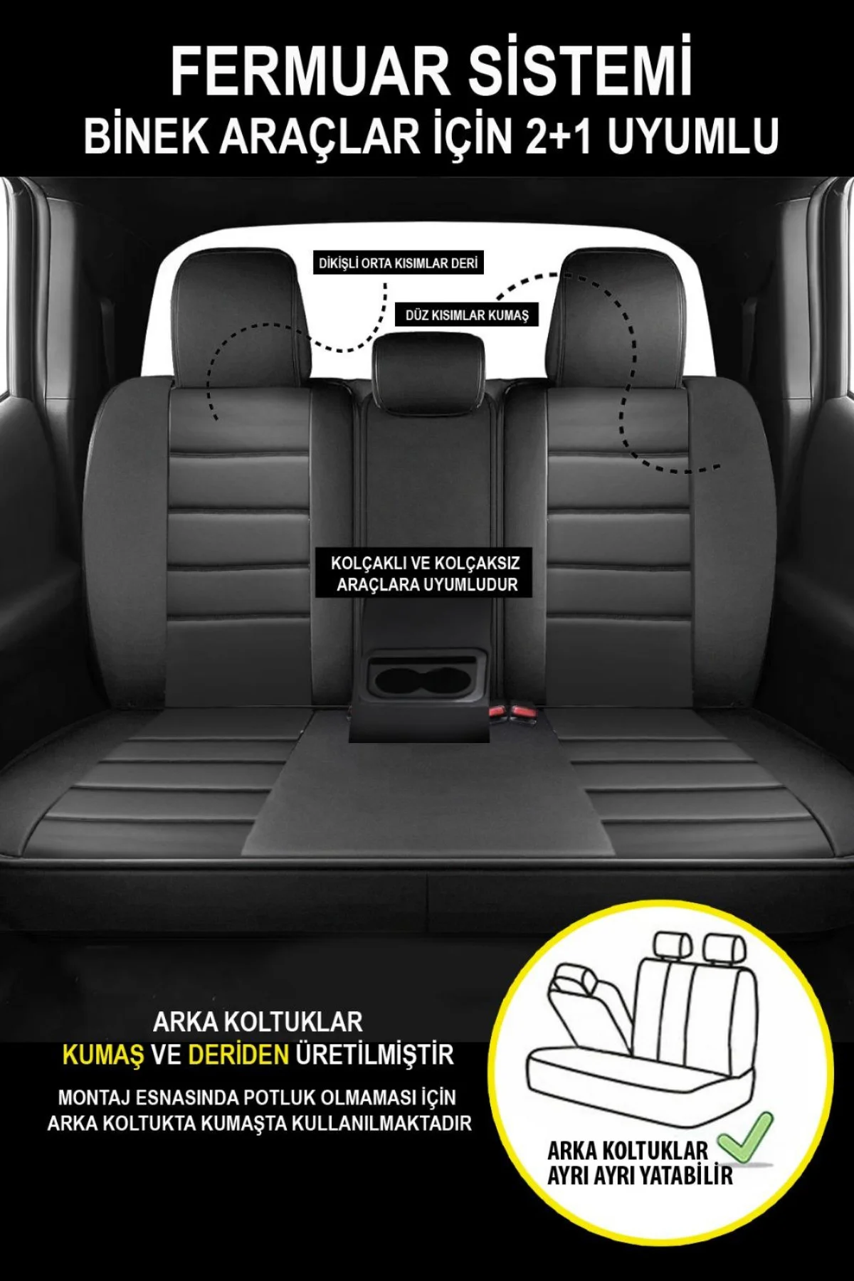 Peugeot 306 1993-2001 Aracınıza Uyumlu JetDrive Deri Koltuk Kılııfı Siyah