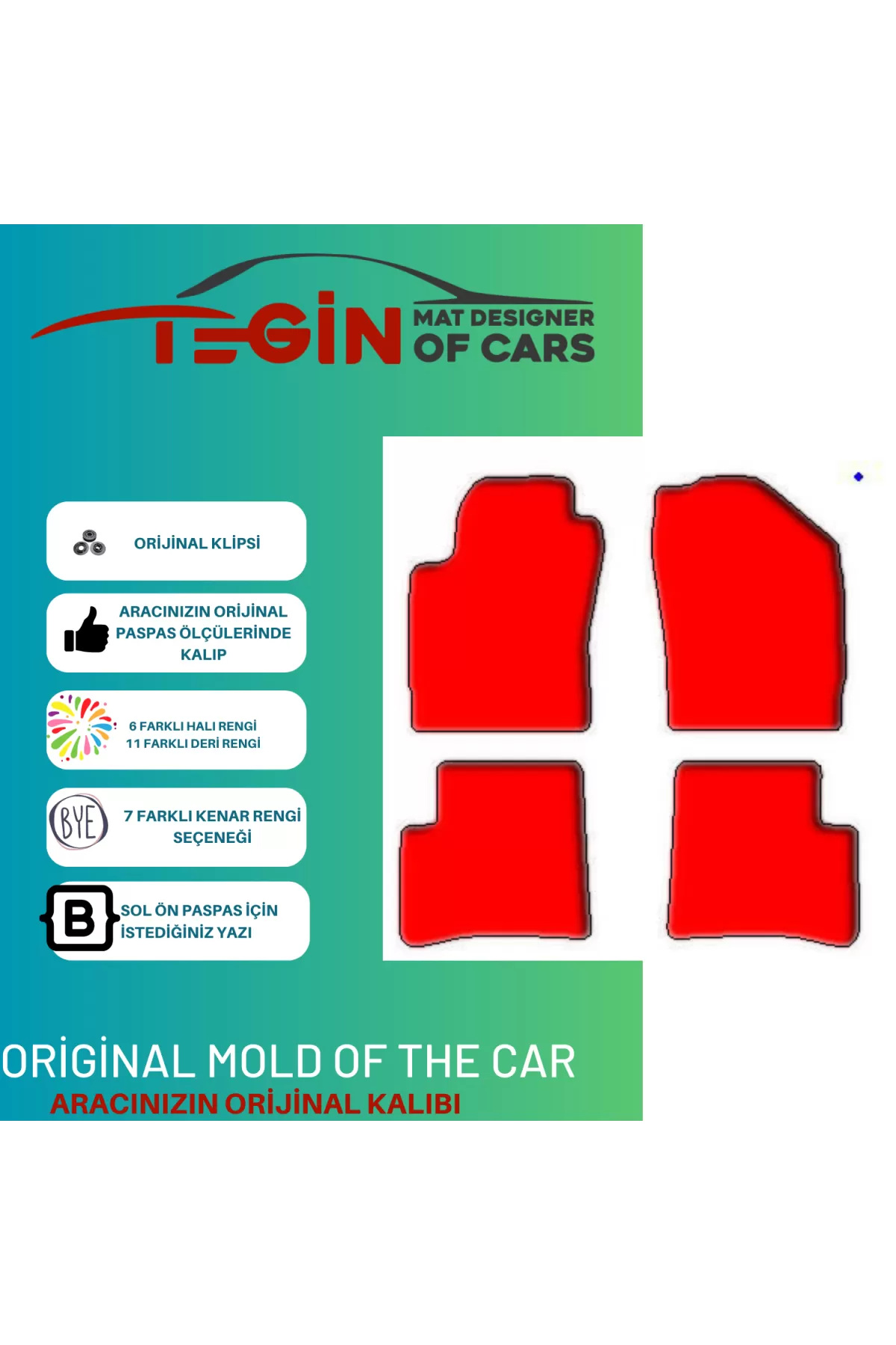 Peugeot 306 1993-2002 -5kapı Prime Sarı Halı Mavi Kenar Halı Pasp