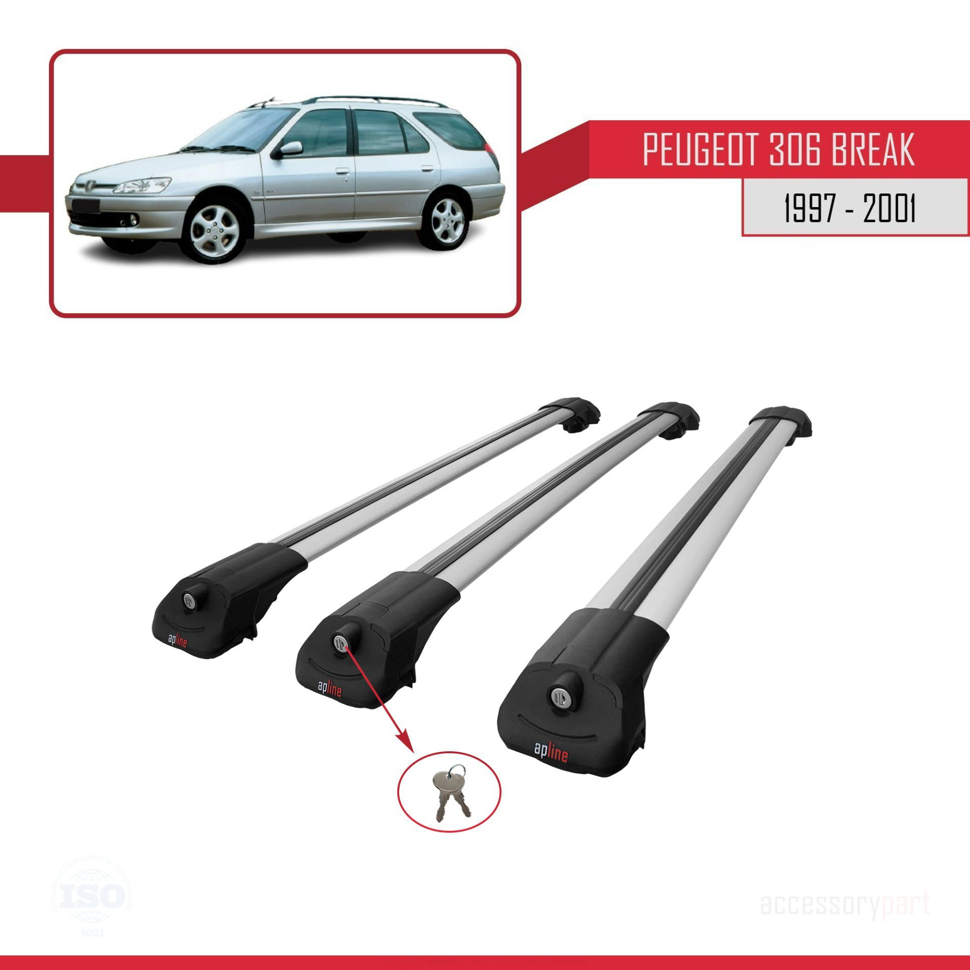 Peugeot 306 Estate 1997-2001 Arası ile uyumlu ACE-1 Ara Atkı Tava
