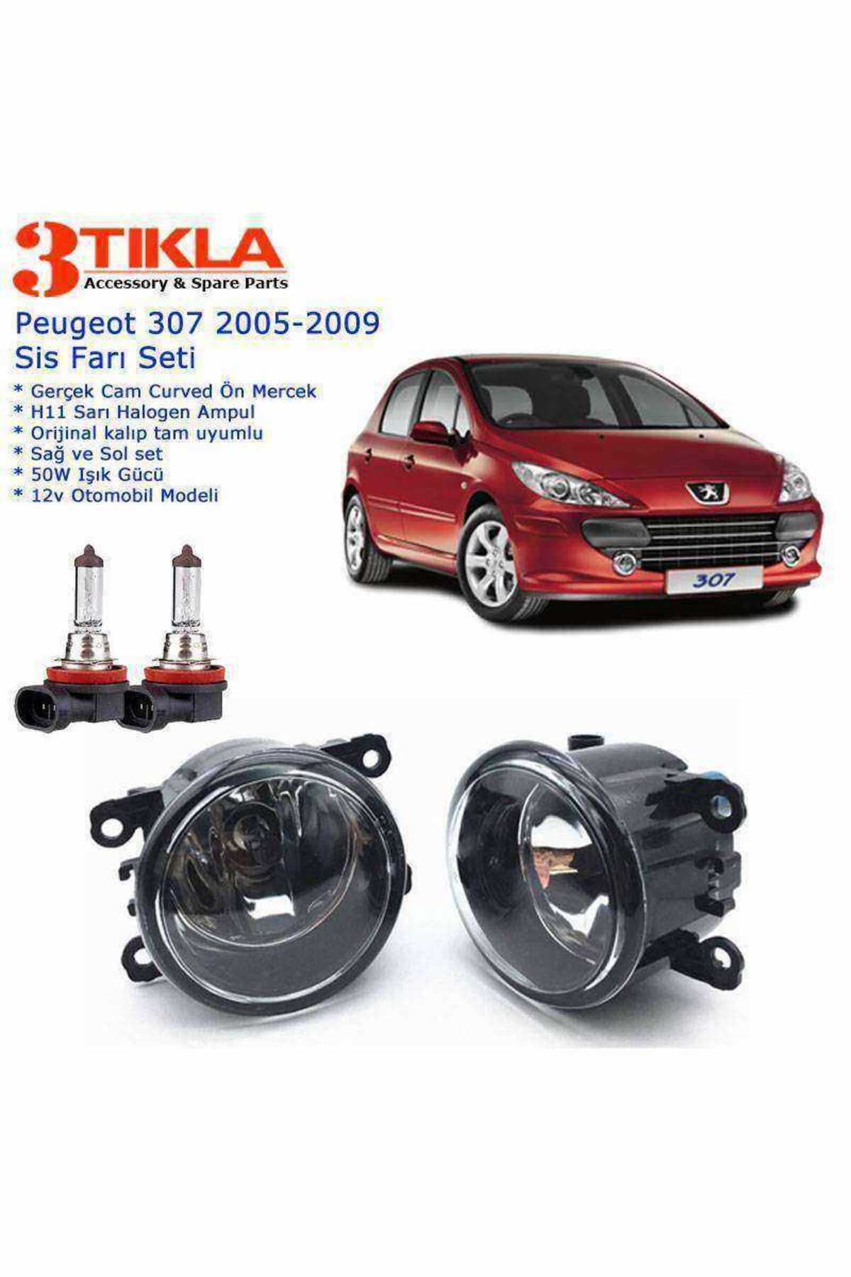 Peugeot 307 2006 Sis Farı Set Oem: 8200074008