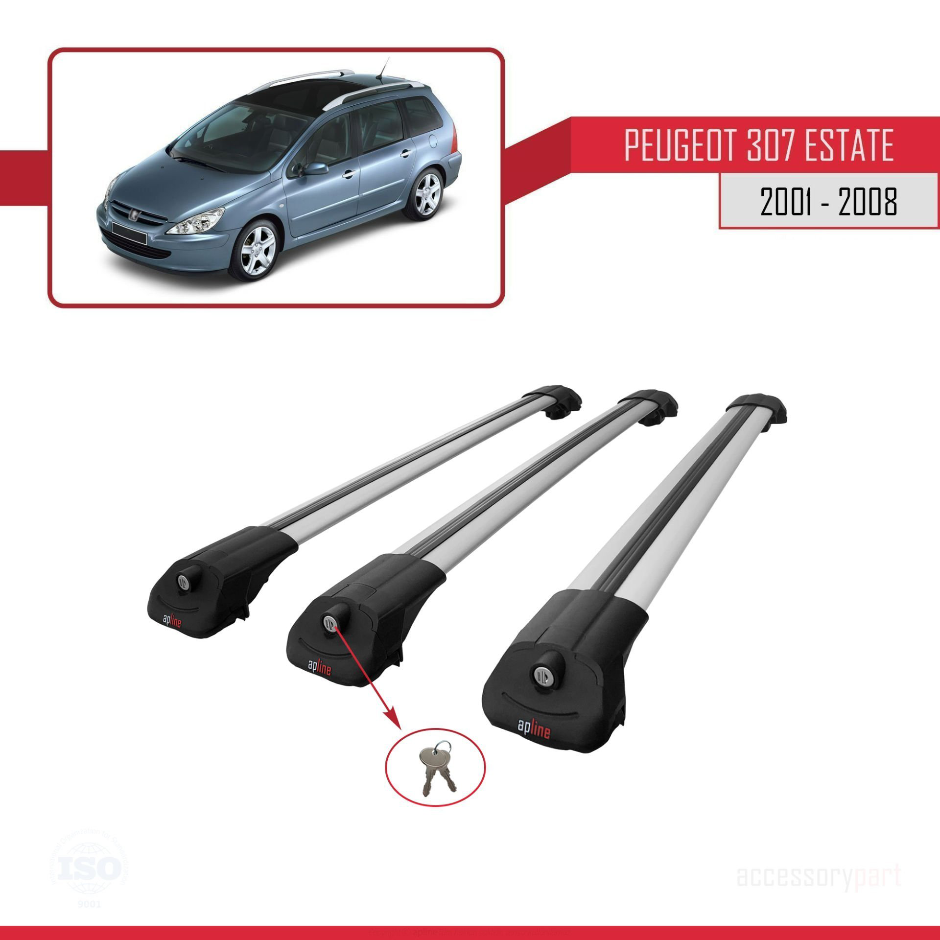 Peugeot 307 ESTATE 2001-2008 Arası ile uyumlu ACE-1 Ara Atkı Tava
