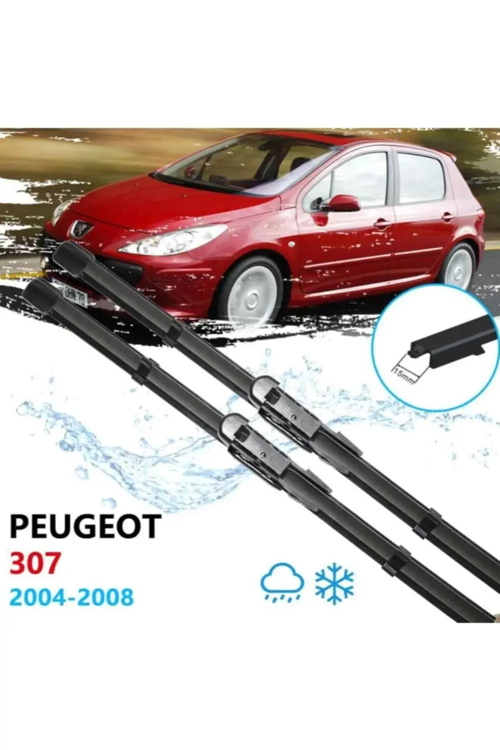 Peugeot 307 Ön Cam Silecek Süpürgesi Takımı 2005-2007 Uyumlu