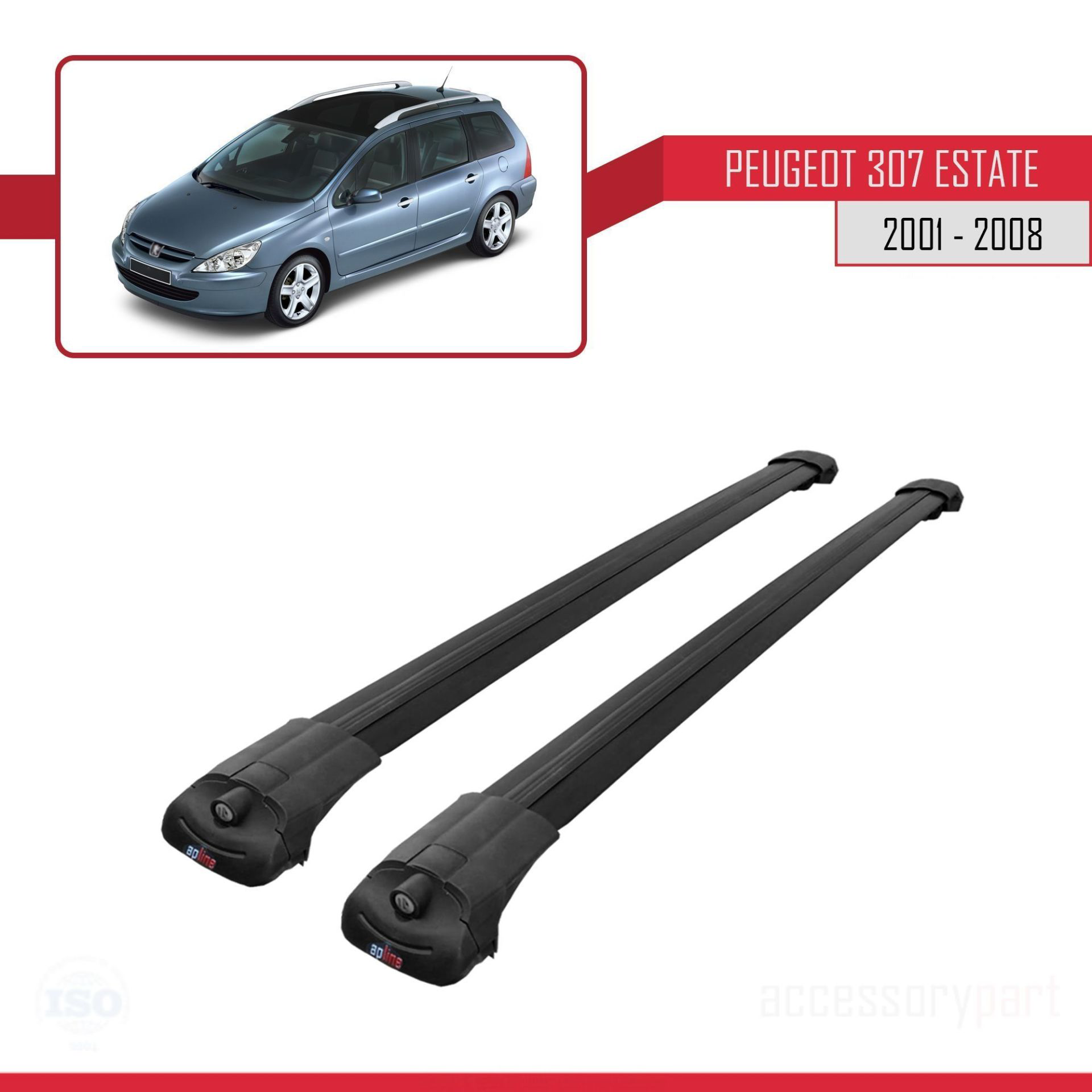 Peugeot 307 SW 2001-2008 Arası ile uyumlu ACE-1 Ara Atkı Tavan Ba