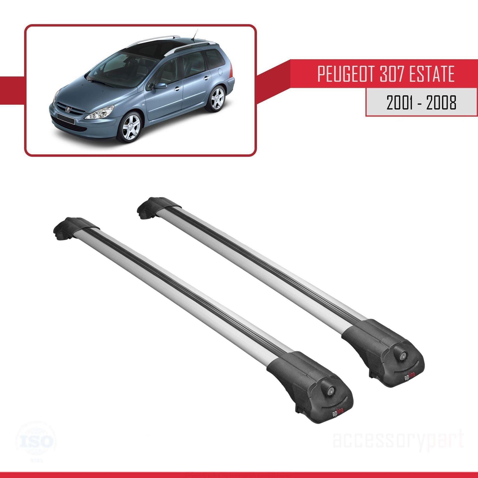 Peugeot 307 SW 2001-2008 Arası ile uyumlu ACE-1 Ara Atkı Tavan Ba