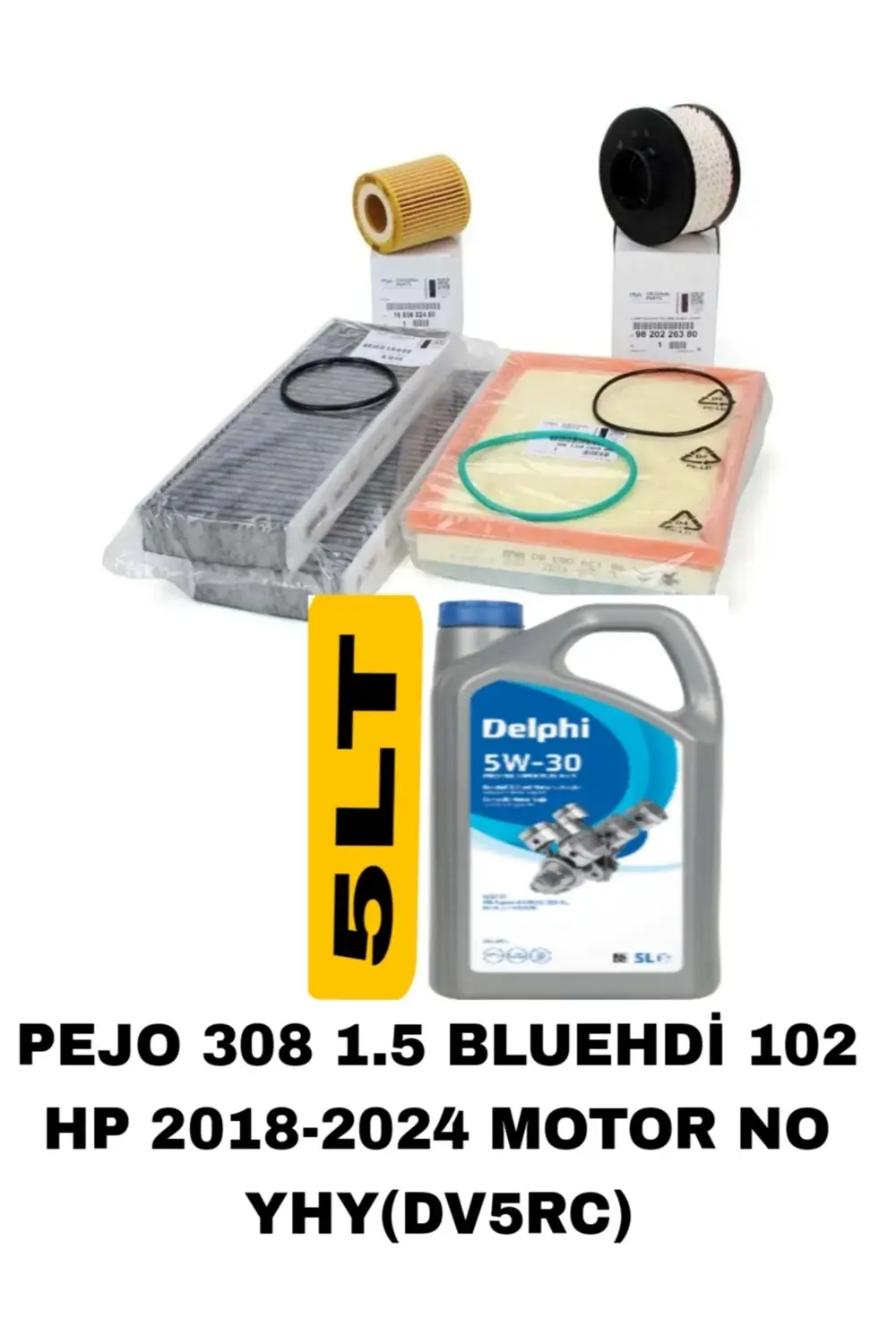 PEUGEOT 308 1.5 BLUEHDİ 102HP 2018-2024+DELPHİ 5W30 5LT