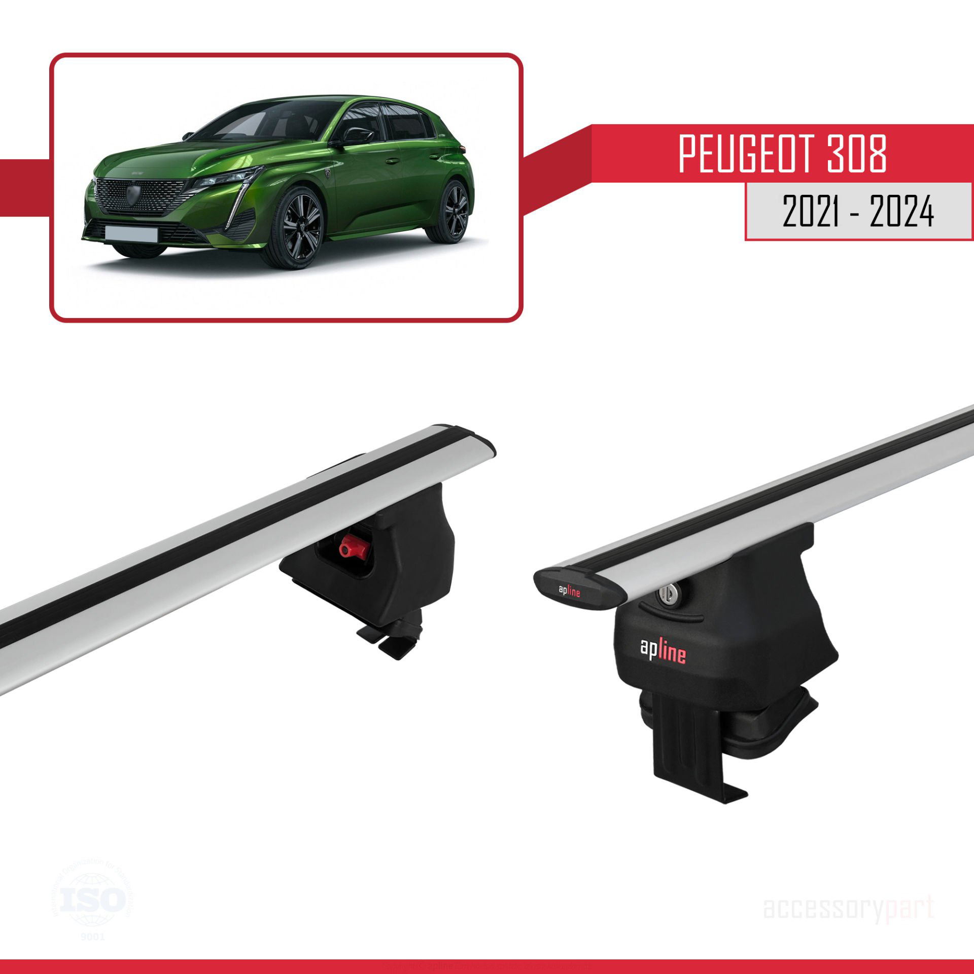 Peugeot 308 2021 ve Sonrası ile Uyumlu ACE-4 Ara Atkı Tavan Barı 