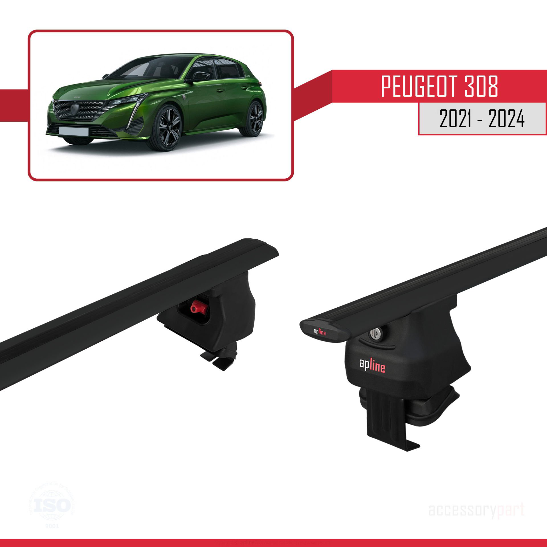 Peugeot 308 2021 ve Sonrası ile Uyumlu ACE-4 Ara Atkı Tavan Barı 
