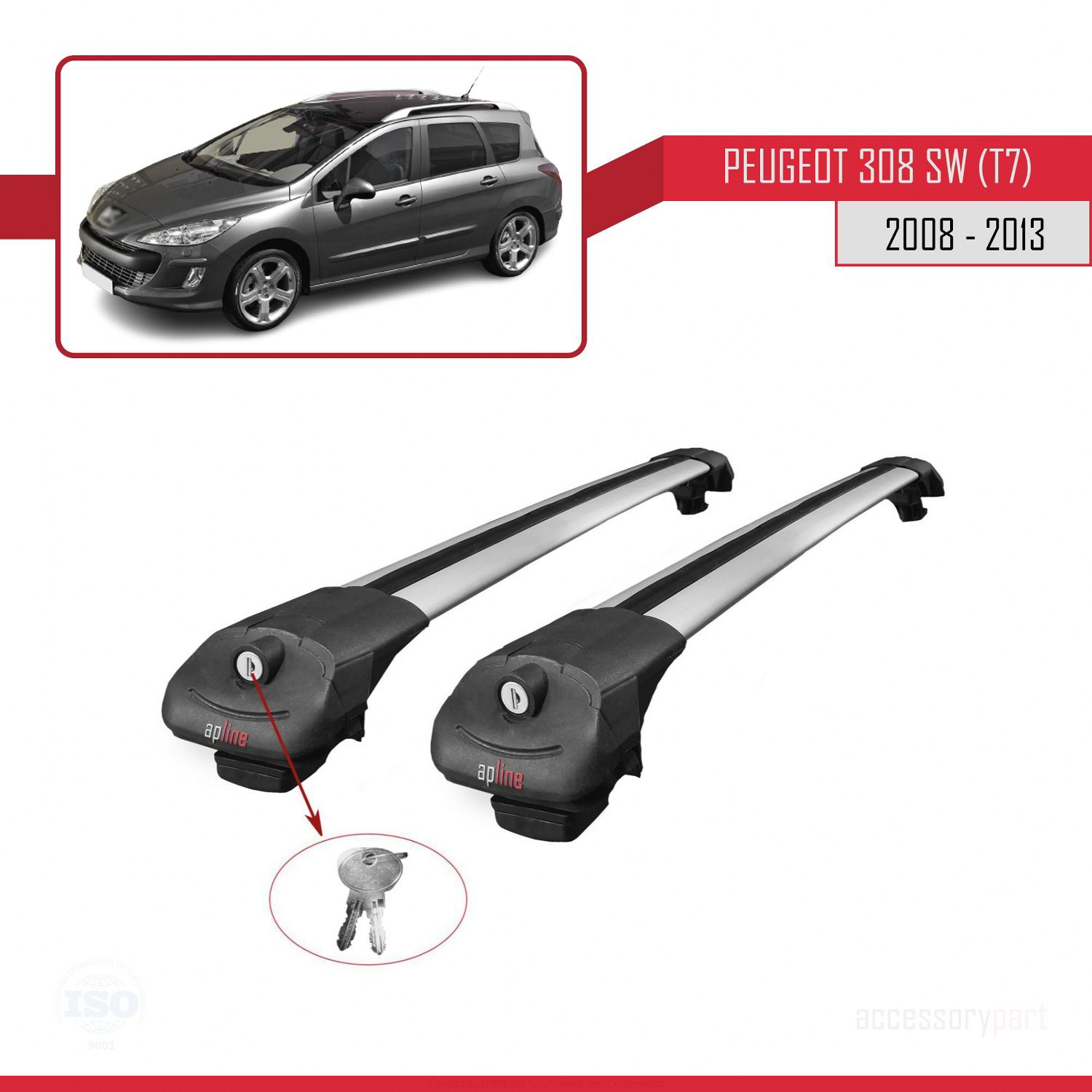 Peugeot 308 SW (T7) 2008-2013 Arası ile uyumlu ACE-1 Ara Atkı Tav