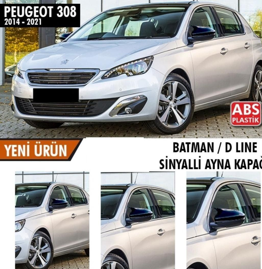 Peugeot 308 Uyumlu (2014-2021) Batman Yarasa Ayna Kapağı (Piano B