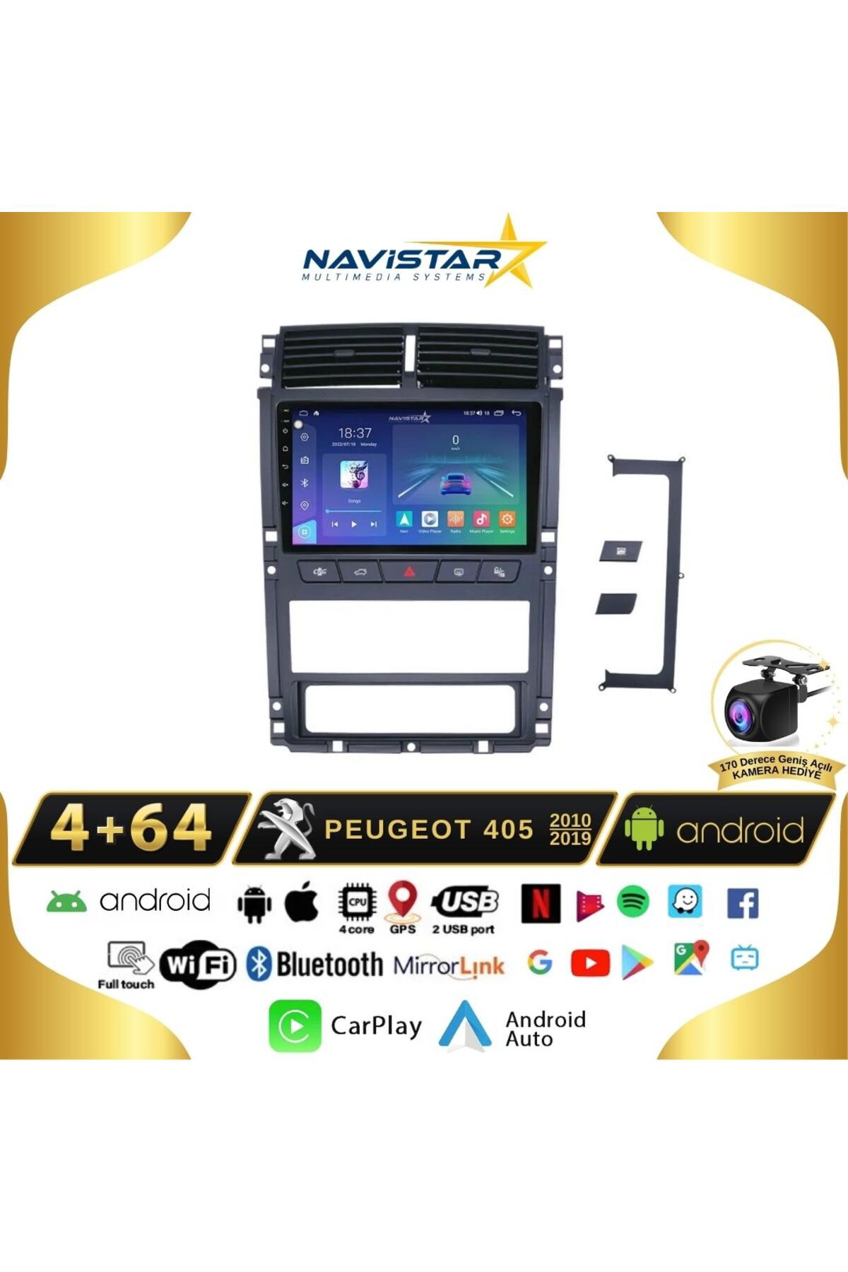 Peugeot 405 2010-2019 Model 4gb 64gb Android 13 Kablosuz Carplay Peugeot 405 2010-2019 Model 4gb 64gb Android 13 Kablosuz Carplay