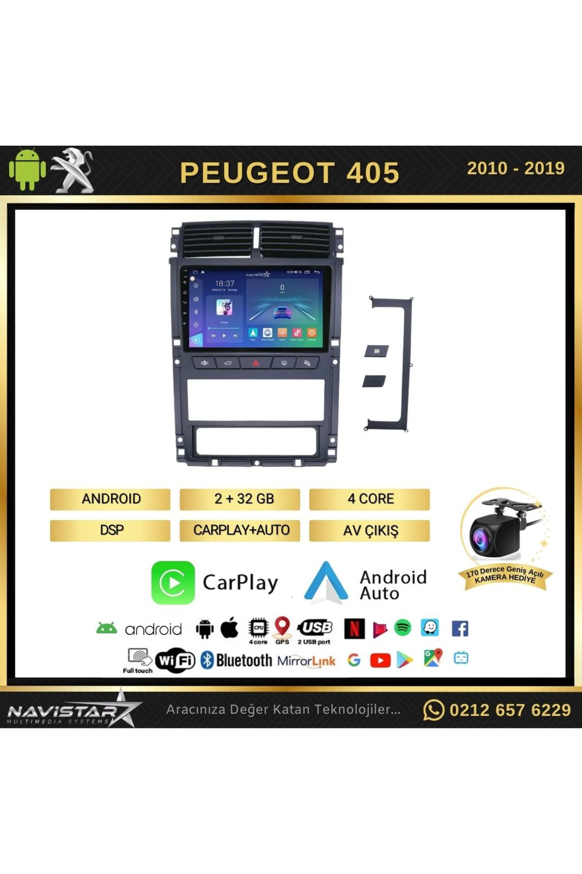Peugeot 405 2010-2019 Model 2gb 64gb Android 13 Kablosuz Carplay Peugeot 405 2010-2019 Model 2gb 64gb Android 13 Kablosuz Carplay