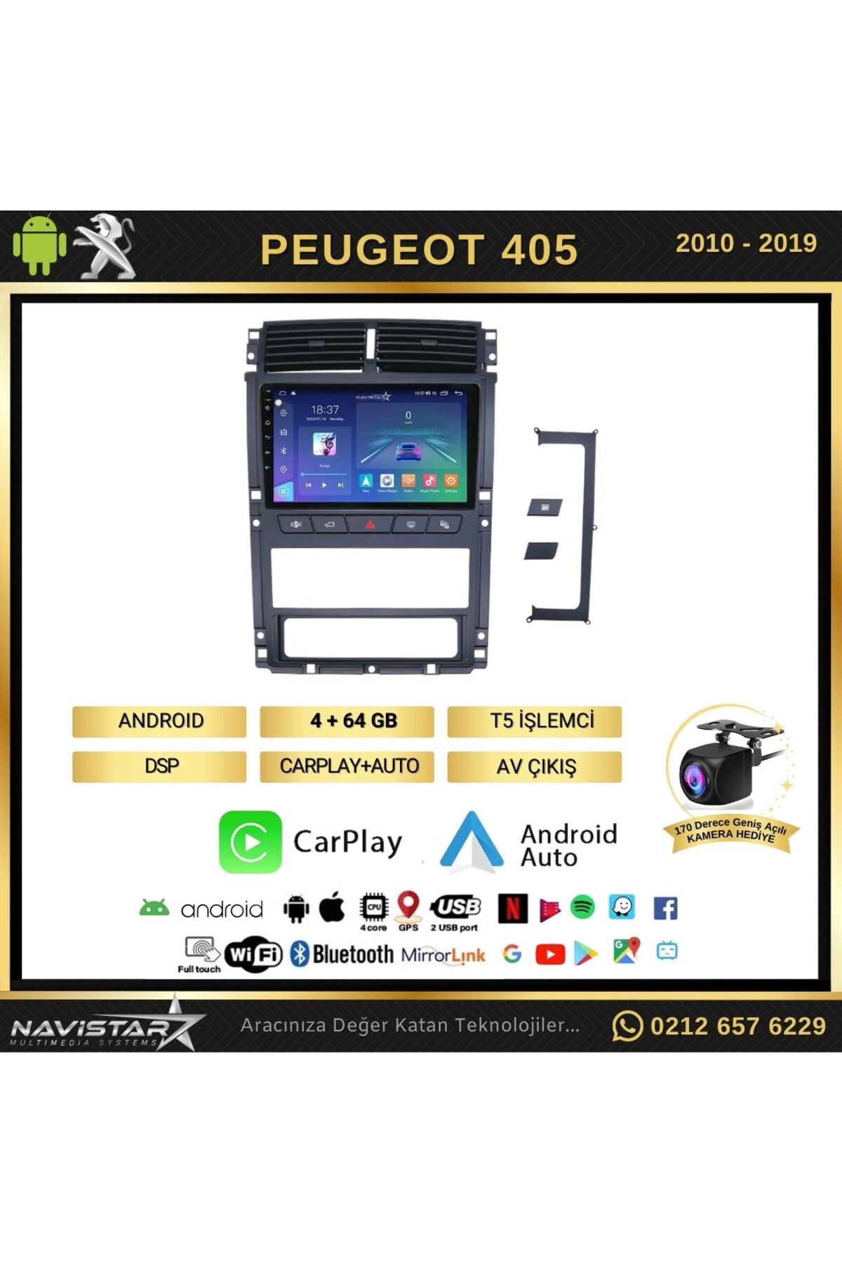Peugeot 405 2010-2019 Model 4gb 64gb Android 13 Kablosuz Carplay Peugeot 405 2010-2019 Model 4gb 64gb Android 13 Kablosuz Carplay