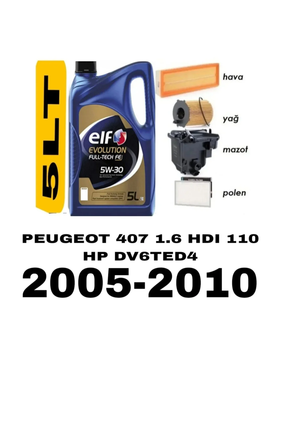 Peugeot 407 1.6 Dizel Kw80 Hp109 Yağ Bakım Seti 2004-2011-9HZ (DV