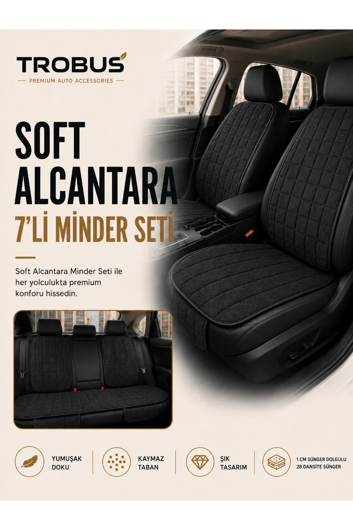 Peugeot 408 2022 ve Sonrası Uyumlu Soft Alkantra 7 Parça Süet Oto Koltuk Minderi Terletmez Siyah Peugeot 408 2022 ve Sonrası Uyumlu Soft Alkantra 7 Parça Süet Oto Koltuk Minderi Terletmez Siyah